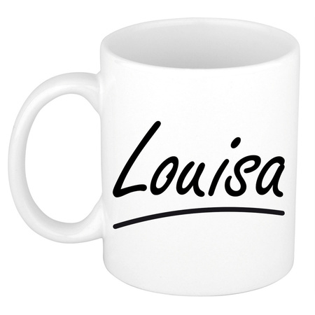 Name mug Louisa with elegant letters 300 ml