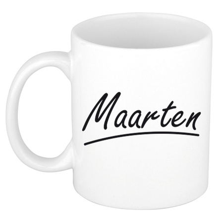 Name mug Maarten with elegant letters 300 ml