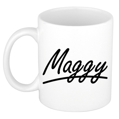 Name mug Maggy with elegant letters 300 ml