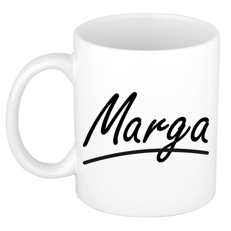 Name mug Marga with elegant letters 300 ml