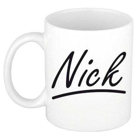 Name mug Nick with elegant letters 300 ml