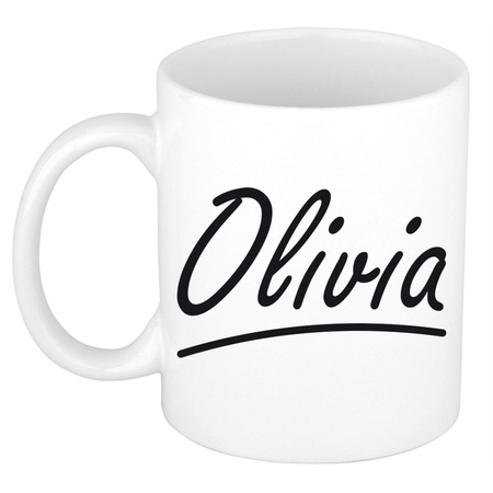 Name mug Olivia with elegant letters 300 ml