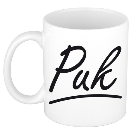 Name mug Puk with elegant letters 300 ml
