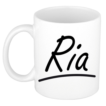 Name mug Ria with elegant letters 300 ml