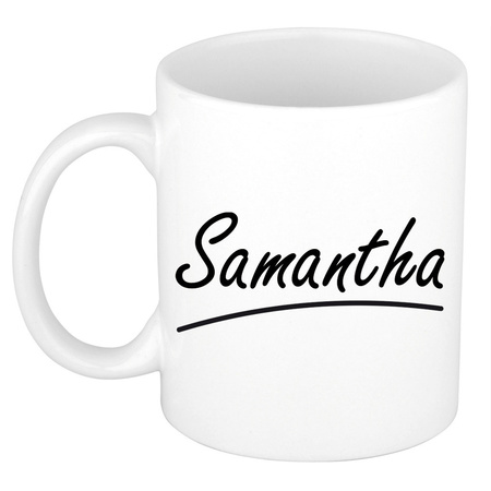 Naam cadeau mok / beker Samantha met sierlijke letters 300 ml
