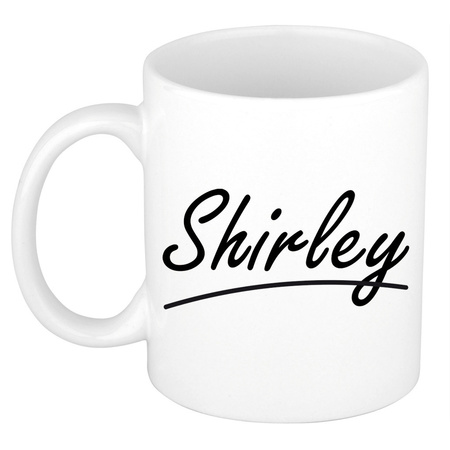 Name mug Shirley with elegant letters 300 ml