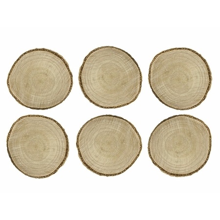 Naamkaartjes hout - Bruiloft - 6 stuks - 5-7 cm - berkenhout
