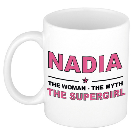 Nadia The woman, The myth the supergirl cadeau koffie mok / thee beker 300 ml