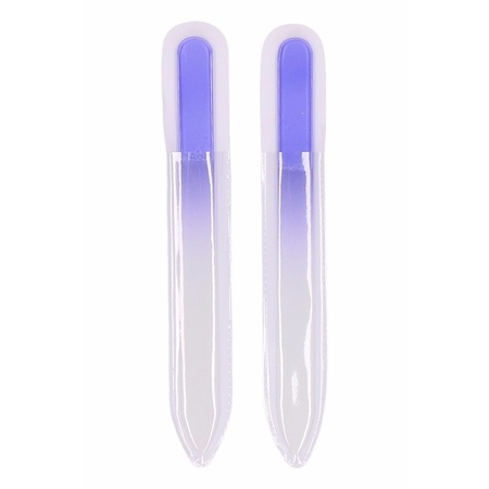 Glass nail file purple - 14 cm - 2x pieces