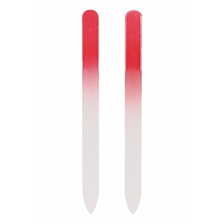 Glass nail file red - 14 cm - 2x pieces