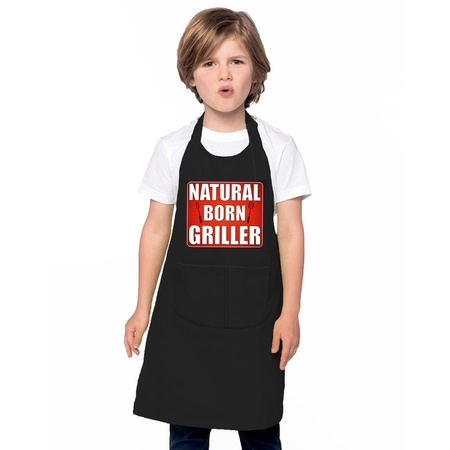 Natural born griller apron black children