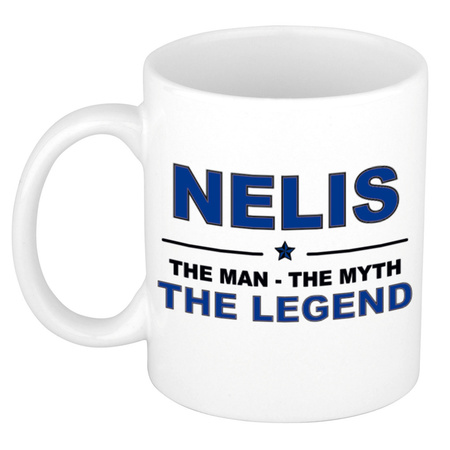 Nelis The man, The myth the legend cadeau koffie mok / thee beker 300 ml