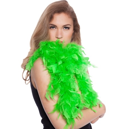 Neon green feathers carnaval boa 180 cm
