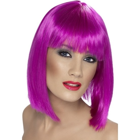 Neon purple wig for women