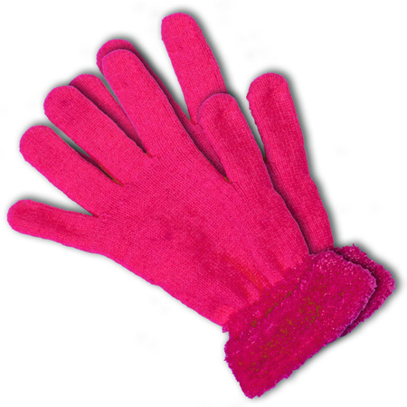 Neon pink gloves