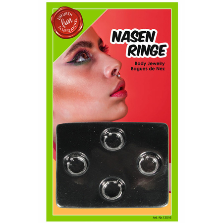 Nose ring silver color 4x pieces