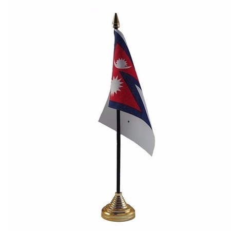 Nepal table flag 10 x 15 cm with base