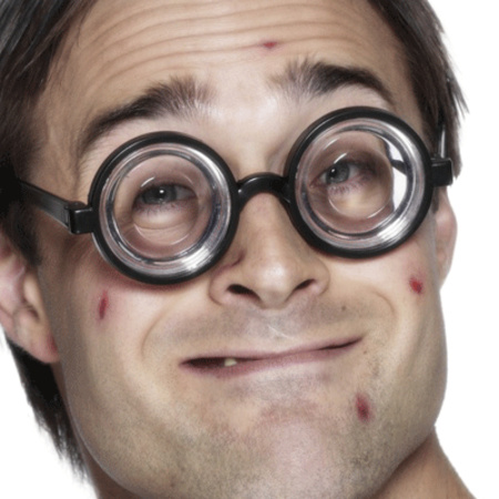 Nerdy verkleed bril met jampot glazen