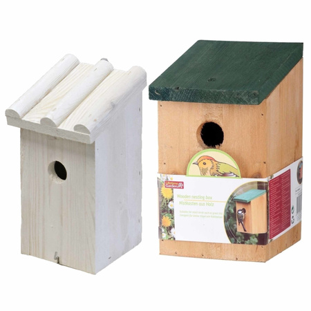 Nestkastjes/vogelshuisjes set van 2x stuks voor tuinvogels