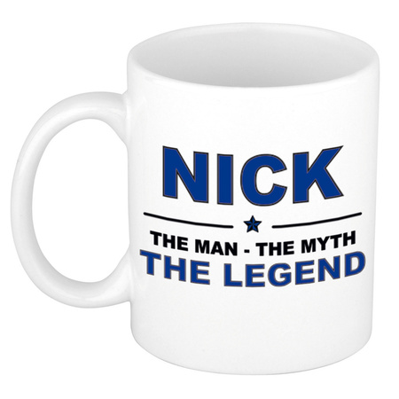 Nick The man, The myth the legend cadeau koffie mok / thee beker 300 ml
