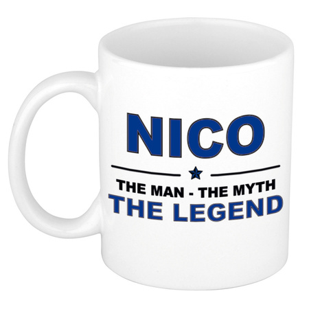 Nico The man, The myth the legend cadeau koffie mok / thee beker 300 ml