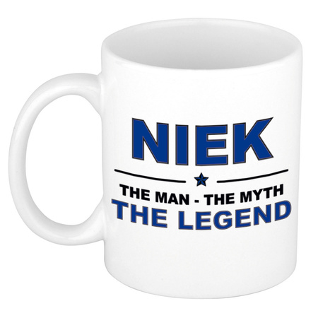 Niek The man, The myth the legend cadeau koffie mok / thee beker 300 ml