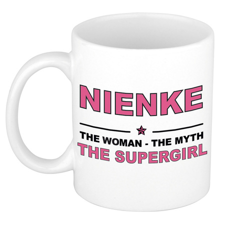 Nienke The woman, The myth the supergirl cadeau koffie mok / thee beker 300 ml
