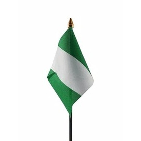 Nigeria mini flag on pole 10 x 15 cm