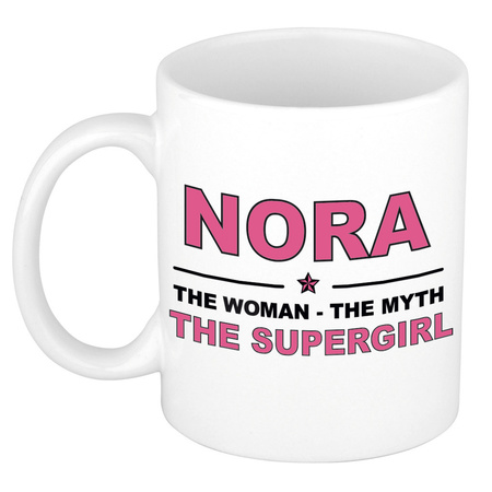 Nora The woman, The myth the supergirl name mug 300 ml
