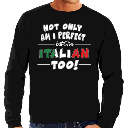 Not only perfect Italian / Italie sweater zwart voor heren