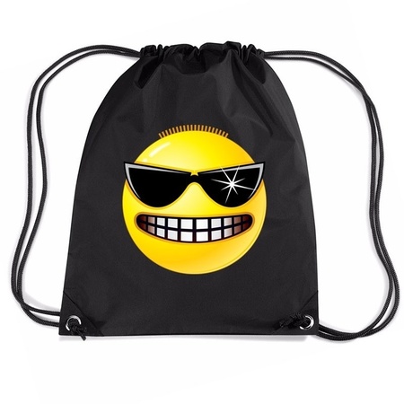 Emoticon smile cool nylon bag black