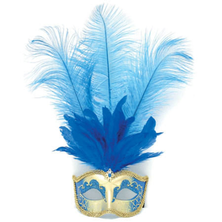 Mask blue feathers
