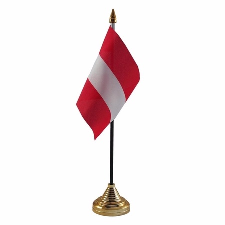 Oostenrijk tafelvlaggetje 10 x 15 cm met standaard
