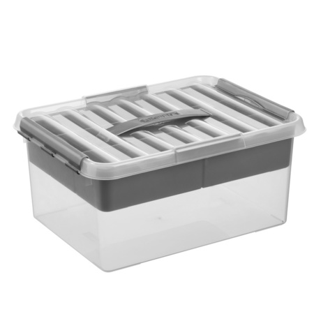 Opberg box/opbergdoos met tray 15 liter 40 x 30 x 18 cm