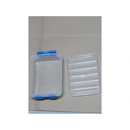 Storage boxes 1 liters 20 x 15 x 6 cm plastic transparent/blue