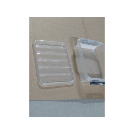 Storage boxes 1 liters 20 x 15 x 6 cm plastic transparent/metallic silver