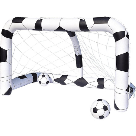 Opblaasbaar speelgoed voetbal doel met ballen 213 x 122 cm