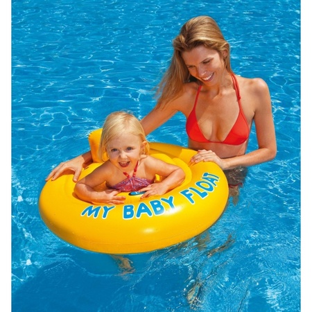 Opblaasbare baby float geel