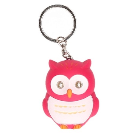 Owl keychain with light pink
