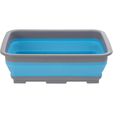 Opvouwbaar afwasteiltje/afwasbak blauw 8 liter rechthoekig