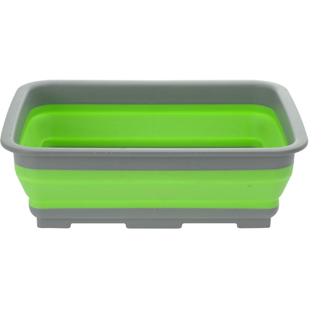 Opvouwbaar afwasteiltje/afwasbak groen 8 liter rechthoekig