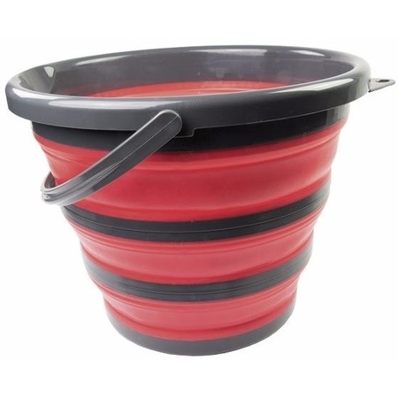 Foldable bucket red/black 10 liters