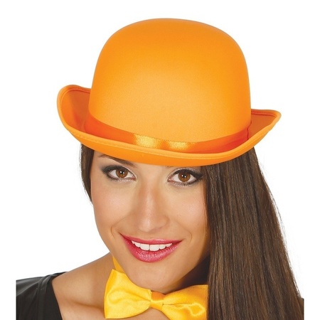 Orange bowler hat for adults