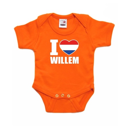 I love Willem romper orange baby