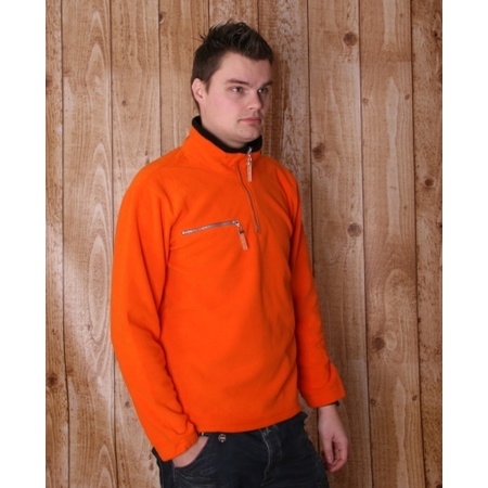 Orange with black fleece sweater for adults