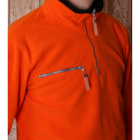 Oranje met zwarte fleece trui voor volwassenen