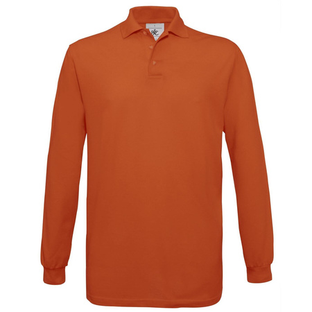 Orange polo t-shirt with long sleeves