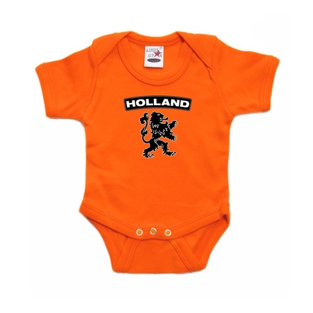 Holland lion romper orange baby