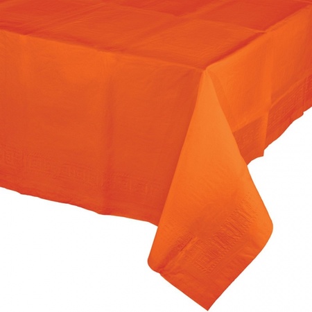 Oranje tafelkleed van papier 137 x 274 cm