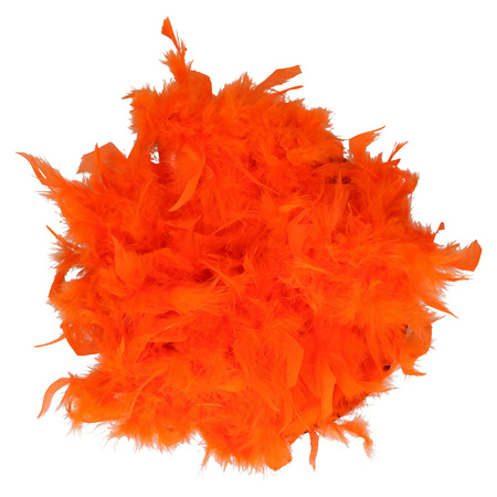 Oranje verkleed veren boa 180 cm